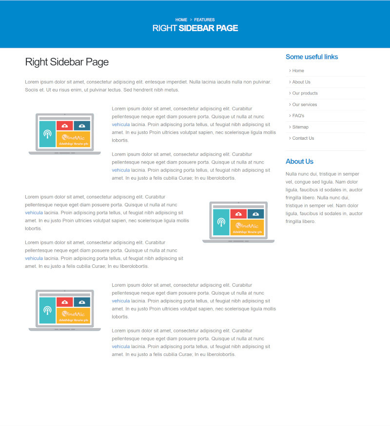 เว็บไซต์สำเร็จรูป-layout - Page sidebar