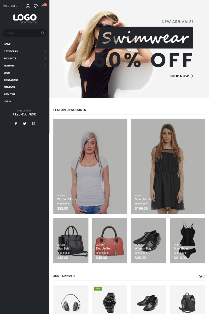 เว็บขายสินค้าออนไลน์ shop10 - แนะนำเว็บสำเร็จรูป สำหรับร้านออนไลน์  Ecommerce Theme ขายสินค้าออนไลน์  ขายของออนไลน์ - เว็บสำเร็จรูป Wordpress และ WooCommerce Theme