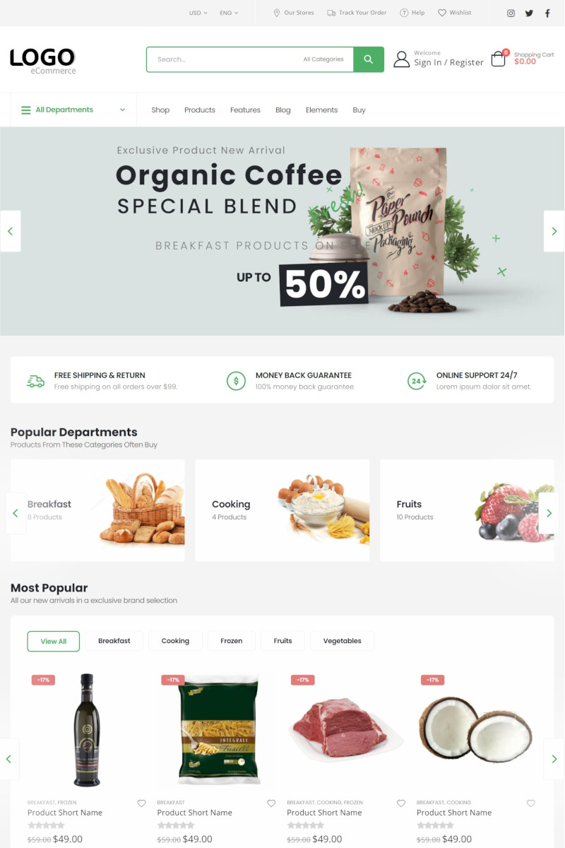 เว็บสำเร็จรูป สำหรับร้านออนไลน์ Ecommerce Theme ขายสินค้าออนไลน์ ขายของออนไลน์