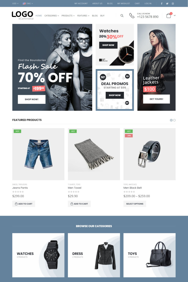 เว็บสำเร็จรูป สำหรับร้านออนไลน์ Ecommerce Theme ขายสินค้าออนไลน์ ขายของออนไลน์